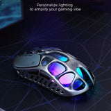 GravaStar Mercury X Wireless Gaming Mouse – 32,000 DPI PAW 3950 Sensor, 1000Hz Polling Rate, Only 49g, Magnesium Alloy Hollow Frame, RGB Lighting, 5 Programmable Buttons