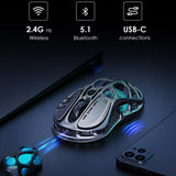 GravaStar Mercury M1 Pro Wireless Gaming Mouse – 26,000 DPI PAW3395DM Sensor • Lightweight Magnesium Alloy • Tri-Mode (Wired/2.4GHz/Bluetooth) • 4K Polling Rate • Up to 200-Hour Battery
