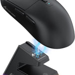 ATTACK SHARK X6 Lightweight Wireless Gaming Mouse with RGB Backlight Charging Base,Tri-Mode Wired/2.4GHz/BT5.2,26K DPI, 395 Optical PAW3Sensor,HUANO Switch,5programmable Buttons,PC/Mac(Black) - - Fun Touch Shop