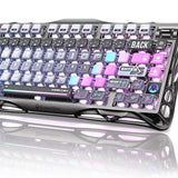 GravaStar Mercury K1 Pro Wireless Mechanical Gaming Keyboard, 75% Layout RGB Custom Keyboard, Electroplated Glossy Frame, Hot-Swappable Linear Switches – Cyberpunk Edition