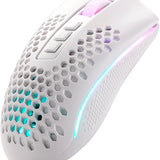 REDRAGON Mouse Gamer Storm Pro M808w-ks White Wireless, Honeycomb Shape, Wireless, 2.4GHz, USB Dongle/USB Wiring, 16000dpi - 8 Programmable Buttons