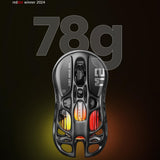 GravaStar Mercury M2 Wireless Gaming Mouse with 26,000 DPI, PAW3395DM Sensor -79g Lightweight Hollowed-Out Design -5 Programmable Buttons -5 Dynamic Lightsync RGB - Stealth Black