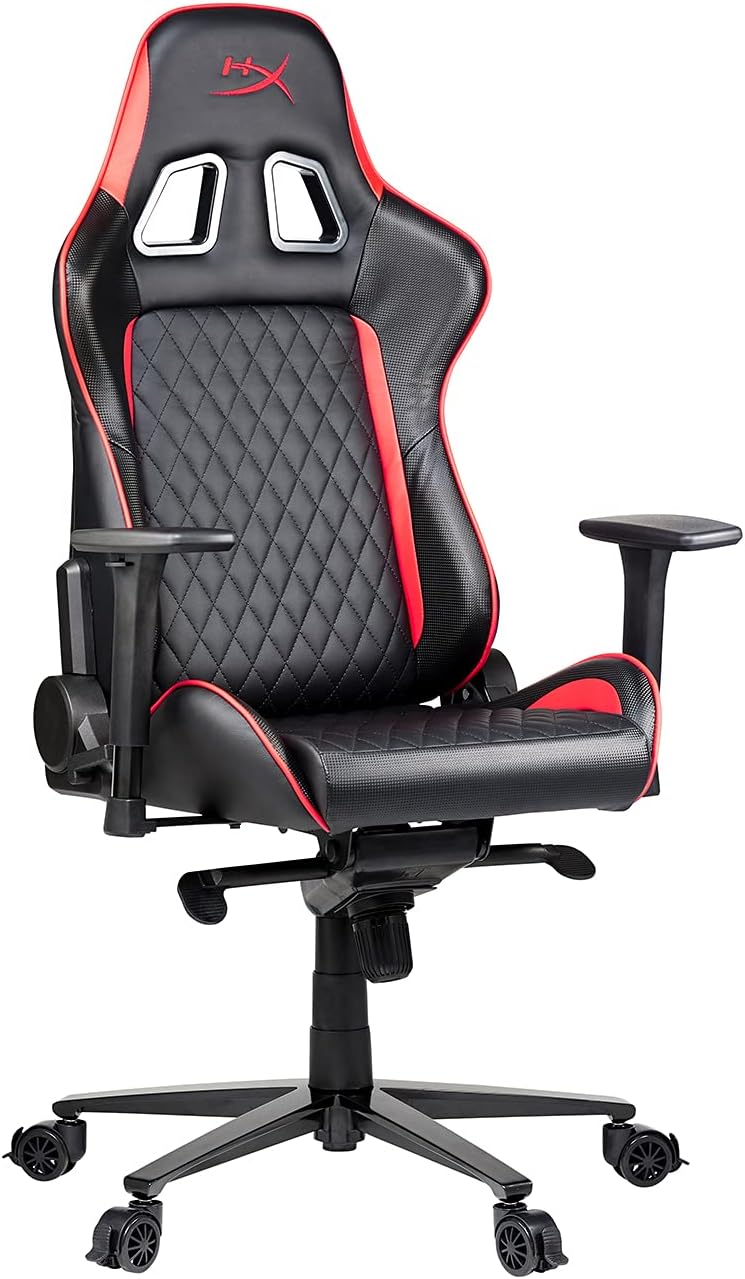 Nordic Game Supply HyperX Blast Gaming Chair - Ergonomic Gaming Chair, Leather Upholstery Video Chair - Red Black PC Racing Tilt Gaslift Foam Armrests Office Secret Hyper X Chair Lab - - Fun Touch Shop