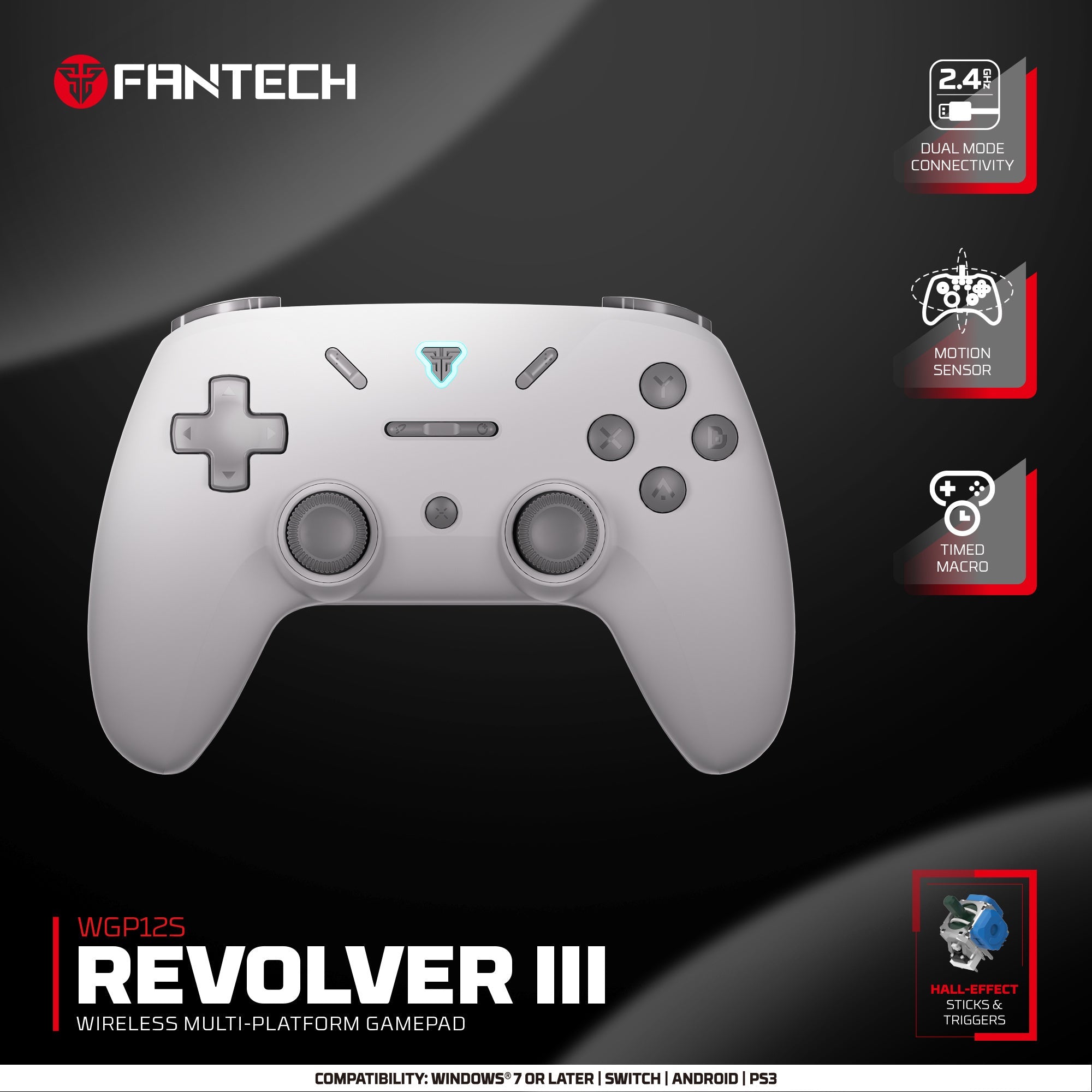FANTECH Revolver III WGP12S - Wireless Multi-Platform Gamepad - GRAY - - Fun Touch Shop