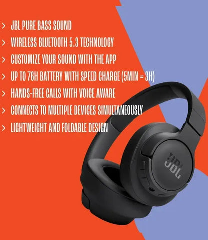 Jbl tune 720bt wireless over-ear headphones - white - audio | wireless headset