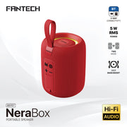 FANTECH(BS157)-NeraBox 5W RMS PORTABLE SPEAKER - Red - - Fun Touch Shop