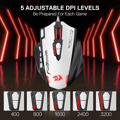 Redragon m908 wired rgb mmo gaming mouse 24000 dpi remapping keys | stable lag-free connection redefine keybinding