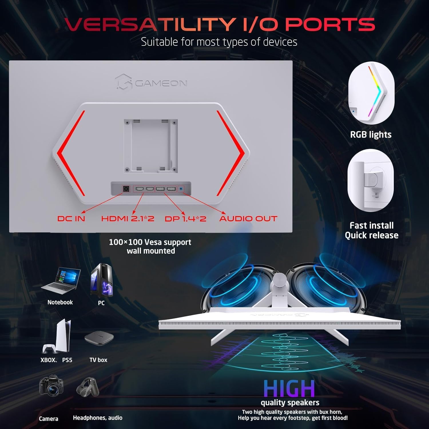 GAMEON GOAP27FHD380IPS Artic Pro Series 27" FHD, 380Hz, MPRT 0.5ms - Fun Touch Jordan