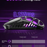 GravaStar Mercury X Pro Wireless Gaming Mouse, Come with 8K Dongle – 32,000 DPI PAW 3950 Sensor, 8,000Hz Polling Rate, Only 49g, Magnesium Alloy Hollow Frame, RGB Lighting, 5 Programmable Buttons