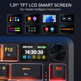 Redragon K724 PRO Wireless Gasket Gaming Keyboard w/Hype Screen & Knob, 81-Key Mechanical Keyboard, Easy-Control 1.14’’ TFT Info Display, 5-Layer Noise Dampening, Custom Linear Switch