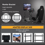 Dardoo Racing Simulator Cockpit with Monitor Stand - TV Mount&Black Seat fit for Logitech G923 Thrustmaster Wheels Fanatec WITHOUT Wheel Shifter Pedal and Display (Monitor Stand Cockpit - Black)