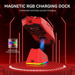 ATTACK SHARK X11 Lightweight Wireless Gaming Mouse with RGB Charging Dock,Tri-Mode-2.4G/USB-C Wired/BT,22K DPI,PAW3311 Optical Sensor,HUYU Switch, 5 programmable Buttons for PC/Mac(Red) - - Fun Touch Shop