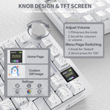 ATTACK SHARK X820 Ultra 75% Wireless Gaming Mechanical Keyboard Hot-Swappable Gasket Mount RGB Backlit BT/2.4G/Wired Custom Keyboard with Smart TFT Display&Knob QMK Driver-White Contour&Gift Switch