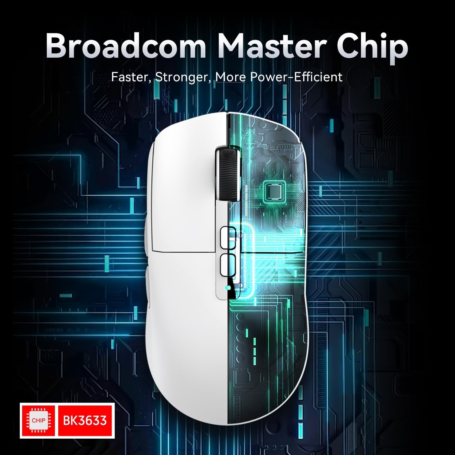 ATTACK SHARK X6 Lightweight Wireless Gaming Mouse with RGB Backlight Charging Base,Tri-Mode Wired/2.4GHz/BT5.2,26K DPI, PAW3395 Optical Sensor,HUANO Switch,5programmable Buttons,PC/Mac(White) - - Fun Touch Shop