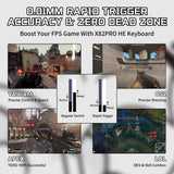 ATTACK SHARK X82PRO HE Wireless Rapid Trigger RGB Mechanical Gaming Keyboard with Adjustable Actuation,2.4G/Wired/BT,8K Polling Rate,Hall Effect Magnetic Switch,5000mAh Battery for PC FPS(White Anime)
