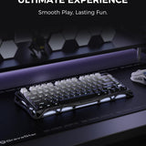GravaStar Mercury K1 75% Wireless Mechanical Gaming Keyboard, Aluminum Alloy, Gasket Compact Custom Keyboard Hot-Swap Socket, Linear Switches, RGB Backlit - Gradient Black
