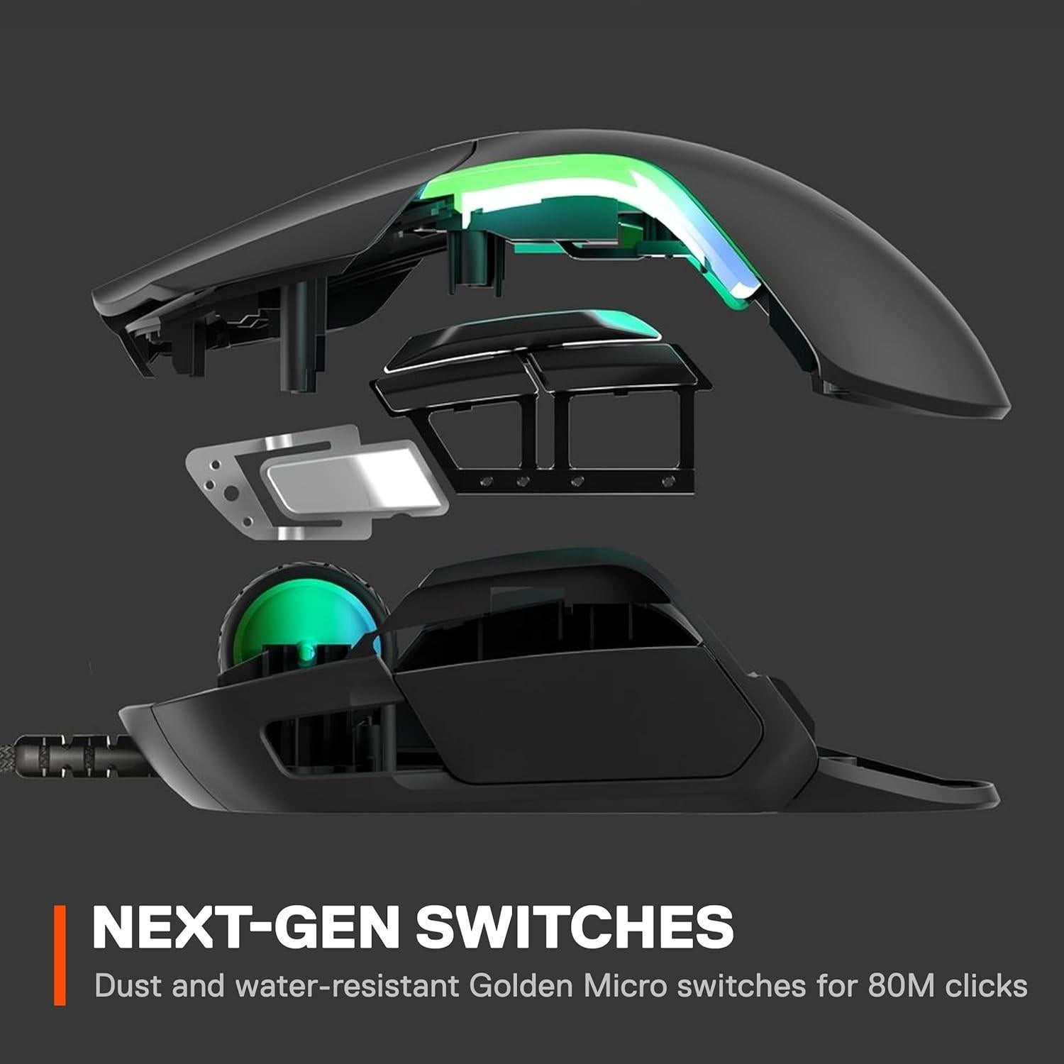 SteelSeries Rival 5 Gaming Mouse with PrismSync RGB Lighting and 9 Programmable Buttons – FPS, MOBA, MMO, Battle Royale – 18,000 CPI TrueMove Air Optical Sensor - Black.