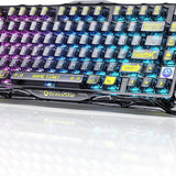 GravaStar Mercury K1 Lite 75% Gaming Keyboard, 2.4GHz/BT/Wired Tri-Mode Wireless Keyboard, Gasket Hot Swappable Mechanical Keyboard, Pre-lubed Linear Switches, RGB Backlit (Transparent Black)