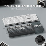 ATTACK SHARK M86 Wireless Mechanical Keyboard, 75% Layout Gasket Custom Structure,Hot Swappable,RGB Backlit,Pre-lubed Switches,Side Printed PBT Keycaps,Tri-Mode BT5.0/2.4GHz/USB-C Keyboard for Win/Mac