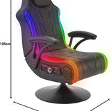 X rocker monsoon rgb 4.1 stereo audio gaming chair with vibrant led lighting - black