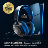 SteelSeries Arctis Nova 7P Wireless Multi-Platform Gaming Headset — Neodymium Magnetic Drivers — 2.4GHz + Bluetooth — 38Hr USB-C Battery — Gen2 AI Mic — PlayStation, PC, Switch, VR, Mobile - Black