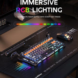 GravaStar Mercury K1 Pro Wireless Mechanical Gaming Keyboard, 75% Layout RGB Custom Keyboard, Aluminum Alloy Matte Black Frame with Phoenix-Inspired Keycaps, Hot-Swappable Linear Switches – CyberFlare
