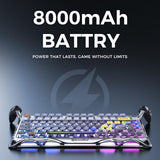 GravaStar Mercury K1 Pro Wireless Mechanical Gaming Keyboard, 75% Layout RGB Custom Keyboard, Hot-Swappable Linear Switches – Aluminum Alloy, Interstellar Silver Brushed Metal Look