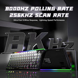 ATTACK SHARK R85HE Wired 75% Hall Effect Rapid Trigger Mechanical RGB Gaming Keyboard with 8K Polling,0.05mm RT Accuracy,0.08MS Latency,Magnetic Switch,5 Layer Sound Damped,Driver for PC(Moonlight)
