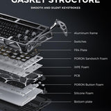 GravaStar Mercury K1 Pro Wireless Mechanical Gaming Keyboard, 75% Layout RGB Custom Keyboard, Hot-Swappable Linear Switches – Aluminum Alloy, Interstellar Silver Brushed Metal Look