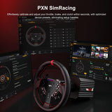 PXN VD6 Bundle: PC Steering Wheel and Pedals – 6 Nm Direct Drive Servo Motor Base, W AS Racing Wheel, Hall Effect 2-Pedal Set, and Table Clamp – Professional Sim Racing Setup for Windows PC (7–11)