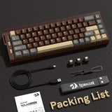 Redragon K752 Wireless Mechanical Keyboard, 60% Gasket Mount Gaming Keyboard with RGB Backlit, Creamy Sound, Tri-Mode 2.4GHz/BT5.0, Hot-Swappable, PBT Keycaps for PC/Mac Gamer