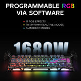 GravaStar Mercury K1 Pro Wireless Mechanical Gaming Keyboard, 75% Layout RGB Custom Keyboard, Electroplated Glossy Frame, Hot-Swappable Linear Switches – Cyberpunk Edition