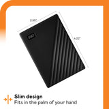WD (1/2)TB My Passport, Portable External Hard Drive, Black, backup software with defense against ransomware, and password protection, USB 3.1/USB 3.0 compatible - WDBYVG0010BBK-WESN