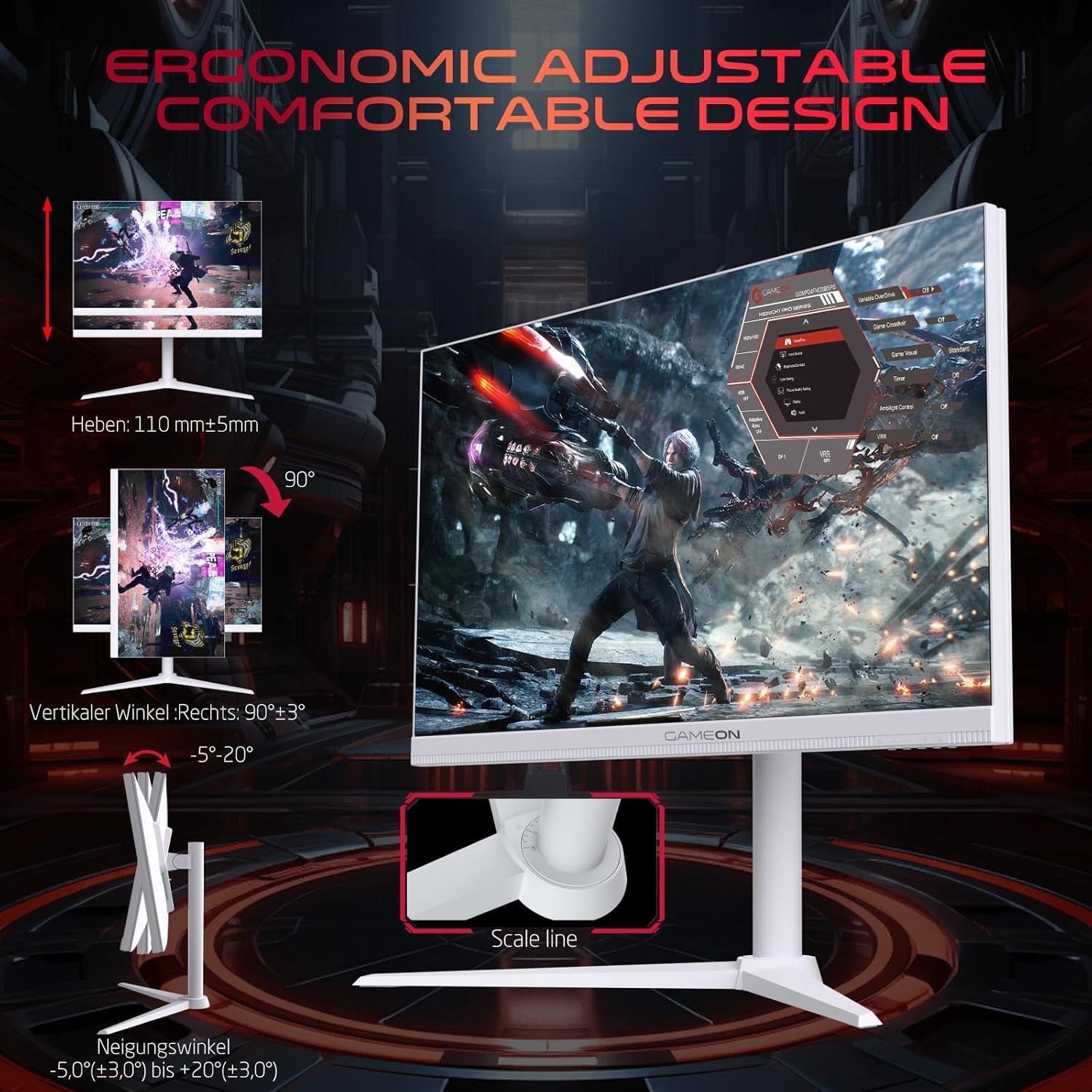 GAMEON GOAP27FHD380IPS Artic Pro Series 27" FHD, 380Hz, MPRT 0.5ms - Fun Touch Jordan