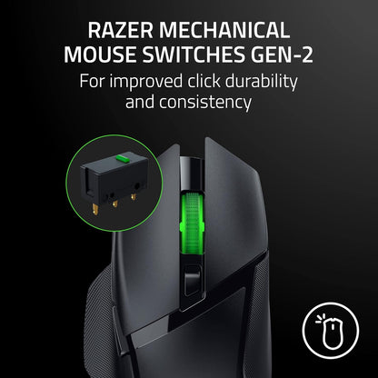 Razer basilisk v3 x hyperspeed customizable wireless gaming mouse: mechanical switches gen-2-5g advanced 18k optical