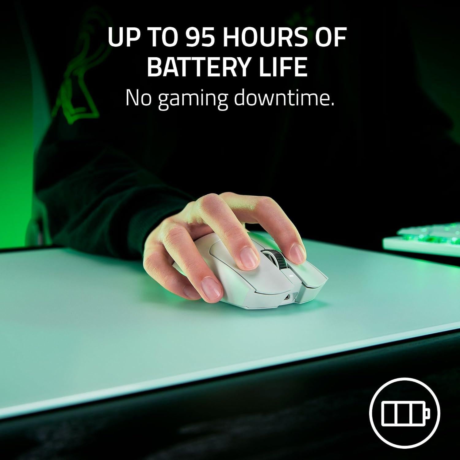 Razer Viper V3 Pro Wireless Esports Gaming Mouse: Symmetrical - 55g Lightweight - 8K Polling - 35K DPI Optical Sensor - Gen3 Optical Switches - 8 Programmable Buttons - 95 Hr Battery - White.