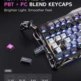 GravaStar Mercury K1 Pro Wireless Mechanical Gaming Keyboard, 75% Layout RGB Custom Keyboard, Electroplated Glossy Frame, Hot-Swappable Linear Switches – Cyberpunk Edition