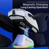 ATTACK SHARK V3PRO Wireless Esports Gaming Mouse with Magnetic Charging Dock:62g Lightweight-1K Polling-25K DPI-PAW3311 Sensor,Wired/BT/2.4Ghz Programmable,BK52820 IC for PC Laptop Gamer(Black+Tape)