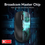 ATTACK SHARK X6 Lightweight Wireless Gaming Mouse with RGB Backlight Charging Base,Tri-Mode Wired/2.4GHz/BT5.2,26K DPI, 395 Optical PAW3Sensor,HUANO Switch,5programmable Buttons,PC/Mac(Black) - - Fun Touch Shop