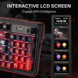 Redragon K719 PRO Wireless Gasket Gaming Keyboard w/Hype Screen & Knob, 95 Keys Mechanical Keyboard, Easy-Control 1.14’’ TFT Info Display, 5-Layer Noise Dampening, Custom Linear Switch, Anime Edition