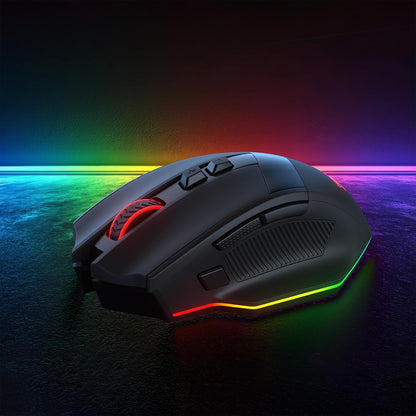 Redragon m923 pro wireless rgb gaming mouse 24k dpi remapping keys | cable-free delay smooth precise tracking custom