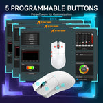 ATTACK SHARK X11 Lightweight Wireless Gaming Mouse with RGB Charging Dock,Tri-Mode-2.4G/USB-C Wired/BT,22K DPI,PAW3311 Optical Sensor,HUYU Switch, 5 programmable Buttons for PC/Mac(White) - - Fun Touch Shop