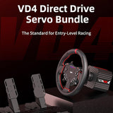 PXN VD4 Bundle F Gaming sim racing wheel Direct Drive Servo Motor Base 4NM Force Feedback 11" Racing Wheel & Hall 2-Pedal PC Steering Wheel set for PC Windows 7/8/10/11