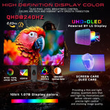 GAMEON 27" Black OLED QHD Gaming Monitor, 240Hz, 0.03ms, HDMI 2.1 (Supports PS5), DP 1.4, USB-C 65W, HDR10, FreeSync, G-Sync, 10-Bit, 98.5% DCI-P3, KVM, RGB, Adjustable Height Tilt Pivot Swivel