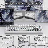 ATTACK SHARK X82PRO HE Wireless Rapid Trigger RGB Mechanical Gaming Keyboard with Adjustable Actuation,2.4G/Wired/BT,8K Polling Rate,Hall Effect Magnetic Switch,5000mAh Battery for PC FPS(White Anime)