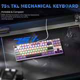 Redragon K552 Mechanical Gaming Keyboard, 87-Key Compact, LED Gaming Keyboard with Red Switches, Anti-Ghosting, Metal Frame for PC Gaming & Typing, Beginner-Friendly (Polar Monolith)