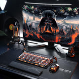 GravaStar Mercury K1 Pro Wireless Mechanical Gaming Keyboard, 75% Layout RGB Custom Keyboard, Aluminum Alloy Matte Black Frame with Phoenix-Inspired Keycaps, Hot-Swappable Linear Switches – CyberFlare