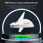 ATTACK SHARK X6 Lightweight Wireless Gaming Mouse with RGB Backlight Charging Base,Tri-Mode Wired/2.4GHz/BT5.2,26K DPI, PAW3395 Optical Sensor,HUANO Switch,5programmable Buttons,PC/Mac(White) - - Fun Touch Shop