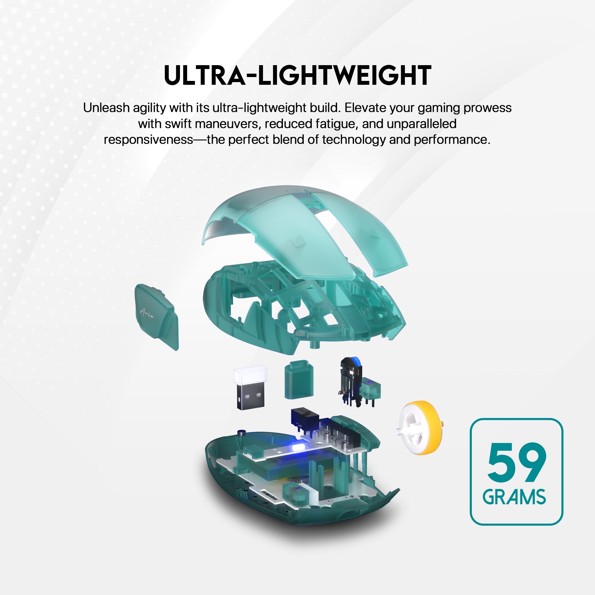 Fantech ARIA XD7 HUANO VERSION Super Lightweight Gaming Mouse + Mousepad MP353