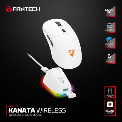 Fantech wg9rd wireless gaming mouse with charging magnetic base three mode 12000dpi customized e-sports gamer mouse